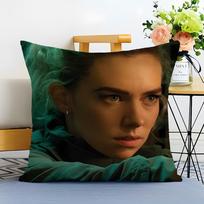 V-Vanessa Kirby Cushion Cover Washable Linen Pillowcase Soft For Sofa Bed Cozy Home Room Decor Peach skin 18*18(CM)-1Pcs