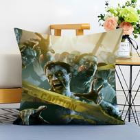 D-Dayz Dayz Zombie Cushion Cover Washable Linen Pillowcase Soft For Sofa Bed Cozy Home Room Decor Peach skin 18*18(CM)-1Pcs