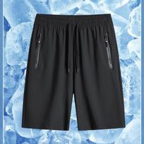 Unisex Double-Layer Anti-Exposure Three-Quarter Summer Sports Pants XL juoda