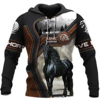 Madingi vyriški megztiniai su gyvūnais 3D spausdinta „Love Horse“ megztinis megztinis „Harajuku“ pavasario rudens gatvės apranga Unisex laisvalaikio sportinis kostiumas 5XL blue