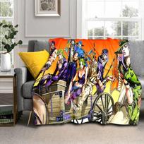 Anime Jojo Bizarre Adventure Cosplay Body 3D Printed Flannel Blanket for Beds Hiking Picnic Fashionable Bedspread Throw Blanket 75x100cm (30x40inch)