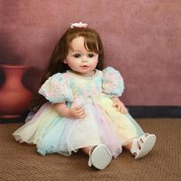 55cm Reborn Doll Newborn Doll Simulation Reborn Babies Implanted Hair Full Silicone 3D Skin with Veins