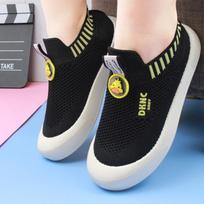 Hollow summer children's sports shoes fly-woven soft sole lightweight boys and girls baby one pedal children's breathable mesh shoes 26