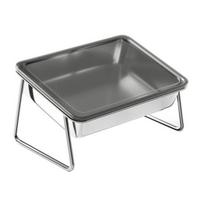 304 Stainless Steel Dog Basin 25cm Extra-Large Feeding Mouth 15-Degree Tilt Design Dog Dish with Dustproof Cover sidabras