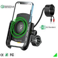 Motorcycle Phone Holder Wireless Cradle Charger Handlebar Mount For 4 -7  Phone