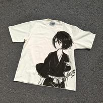 2025 Summer New Bleach Death God Rukia Kuchiki Heavyweight Short Sleeve T-shirt Vintage Harajuku Graphic T Shirts Tops Tees ins S