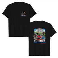 Donald Trump Bitch Fell Off Two Kamala Harris MAGA Biker Motorcycle T-Shirt L
