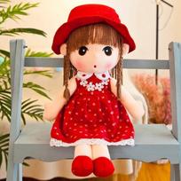 45cm Kawaii mergaičių pliušinis žaislas princesės lėlė su drabužiais vaikai mergaitės kūdikis raminantys žaislai įdaryti pliušiniai žaislai vaikams dovana 45cm raudona