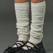 CITYPOPZ [CP] „Fogny Knit“ šiltos kojų šildytuvų kojinės [IVORY] IVORY_FREE