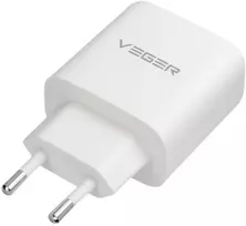 Telefono įkroviklis VEGER USB A + Typ C PD QC3.0 3,25A 65W + laidas USB C į USB C TR67 baltas