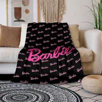 1 vnt. Barbie rožinio logotipo rašto animacinis pledas, nešiojamas užklotas kelionėms ir stovyklavimui, jaukus visų sezonų pledas, idealus dovanų pasirinkimas 80cmx120cm