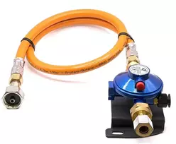 30mbar LPG dujų slėgio reguliatorius su 1,5 m aukšto slėgio žarna W20 RH × 20 mm LH (M20×1,5) kemperiams ir valtims