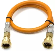 LPG aukšto slėgio oranžinė dujų žarna 1,5 m W20 RH × W20 RH kemperiams ir dujų reguliatoriams