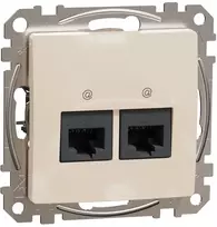 Kompiuterinis lizdas 2xRJ45 UTP Cat.6 Schneider Sedna SDD112462 (kreminis)