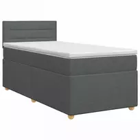 Spyruoklinė lova su čiužiniu Tamsiai pilka 90 x 200 cm Audinys