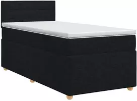 Spyruoklinė lova su čiužiniu Juoda 90 x 200 cm Audinys