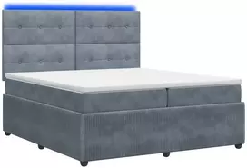 Lova LED lovos čiužinys su LED apšvietimu Tamsiai pilka 200 x 200 cm