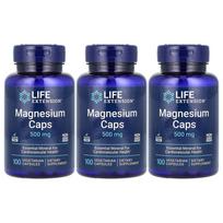 Life Extension Magnesium 500mg, 100 Veggie Capsules - Triple Pack 100 pcs - 3 ea