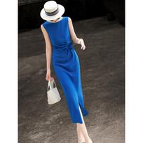 Elegant French 3D Floral Sleeveless A-Line Dress XXL