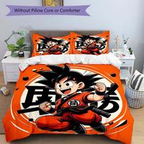 3pcs Dragon Ball Z Cute Son Goku Printed Quilt Set Soft and Comfortable Quilt Cover for Bedroom, and Dormitory Decorative Bedding Set.L036 135x200cm