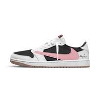 Jordan x Travis Scott Air Jordan 1 Travis Scott X AJ1 Low Collaboration Low top Vintage Basketball Shoes Women's DZ4137-700(Team1142-) 35.5