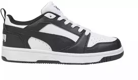 Puma Rebound V6 Lo Mid vaikiški batai balti ir juodi 393833 01