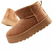 Lee Cooper moteriški žiemos sniego batai, madingi aulinukai su kailiu, rudi