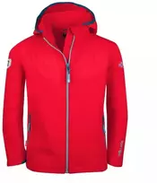 Trollkids Kvalvika vaikiška striukė – raudona softshell striukė su gobtuvu berniukams/mergaitėms (328-414)