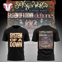 System Of A Down 2026 m. turas SICK NEW WORLD Juodi marškinėliai S-6XL PP2791 S