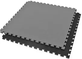 Treniruočių kilimėlis su saugos sertifikatu - Dėlionės tipo 1x1m - Juodas - Pilkas 2 cm