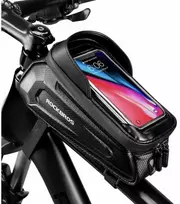 Juodas dėklas telefonui ant dviračio rėmo, Rockbros