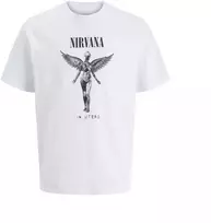 Jack & Jones marškinėliai Nirvana JPRBLUNIRVANA SS TEE 12287521 BRIGHT Baltas
