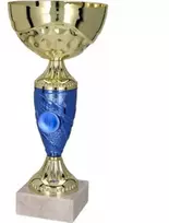 Auksinis, mėlynas metalinis puodelis TM 9058D