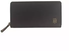 Tommy Hilfiger Saffiano didelė moteriška juoda piniginė - AW0AW08507-CJM