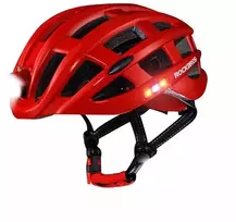 Rockbros MTB dviračio šalmas su šviesele, raudonas, 57-62cm