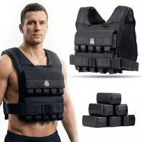 20 kg Svorinė treniruočių liemenė su skriemuliais W20B | DBX Bushido