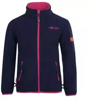 Trollkids mergaitiška striukė „Oppdal Jacket XT“, užtraukiamas flisinis džemperis mergaitėms, tamsiai mėlyna / rožinė (415-114)