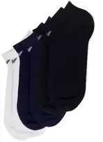 Emporio Armani Medvilninės Patogios Kulninės Kojinės 3 poros - Tamsiai Mėlynos, Juodos, Baltos