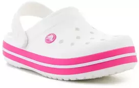 Pink CROCS CROCBAND vaikiškos klumpės, baltos/rožinės (Rožinis CRUSH), 207006-6WU