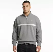 Calvin Klein užsegamas flisinis džemperis su gobtuvu ir logotipu papuošta juostele, pilkas (Pilkas Heather) - LZ04RE285G-P7E
