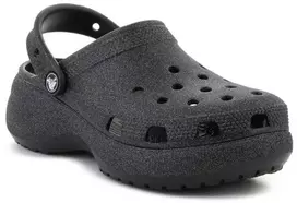 Moterų klumpės CROCS CLASSIC PLATFORM GLITTER CLOG W, juodos, 207241-001