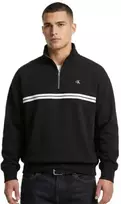Calvin Klein džemperis su užtrauktuku, gobtuvu ir logotipu juodas - LZ04RE285G-UB1