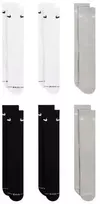 Nike Everyday Elevated kojinės, 6 poros, baltos, juodos, pilkos spalvos HQ8021 903