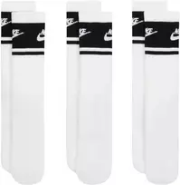Kojinės Nike Everyday Elevated Crew 3 pary balta ir-juoda IM7949 901 (38-42,5)