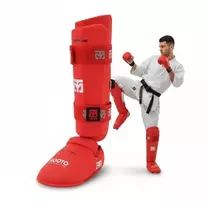 Karate WKF RAUDONOS blauzdų ir pėdų apsaugos | MOOTO
