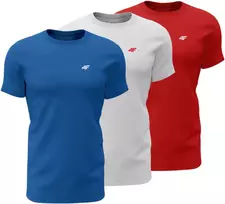 Vyriški marškinėliai 4F M4482 3pak mėlyna, balta, raudona 4FWSS26TTSHM4482 90S (XL)