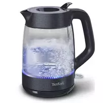 TEFAL Virdulys | KO2G08E0 | 2000 W | Electric | 1.7 L | Heat-resistant glass | 360° rotational base | Juodas/Transparent