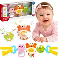 WOOPIE BABY pakabukas vežimėliui, lovelei, sensorinis žaidžiantis krabas, veidrodinė žuvelė, 6 m