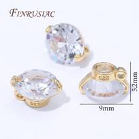 14K Gold Plated Brass with Zircon Charms For Jewelry Making,Pendants DIY Necklaces Earrings Making Accessories Connectors 2 pcs