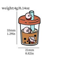 Cute And Functional Cartoon Kirby Pin Creative Alloy Milk Tea Cup Cowboy Kirby Bag Accessory StyleA